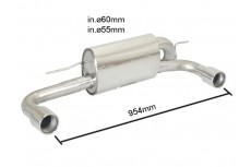 BMW F21 114d (70kW) 2012+ Stainless Steel Dual Sport Performance Exhaust Silencer Muffler