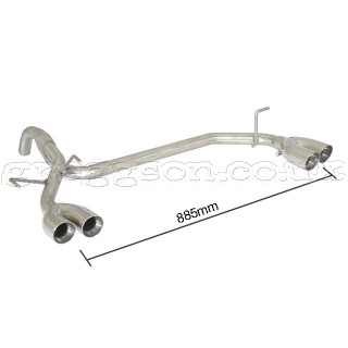 Fiat 500 (TYP312) 0.9 Twinair Turbo 62kW (2011-) Stainless Steel Sport Performance Exhaust Silencer