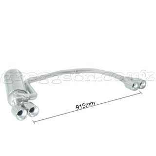 Peugeot 206 1.1 40/44kW - 1.4 55kW 2000- Stainless Steel Sport Performance Exhaust Silencer