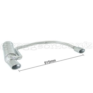 Peugeot 206 1.4HDi 50kW (2001-) Stainless Steel Sport Performance Exhaust Silencer