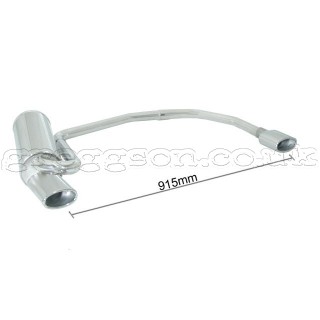 Peugeot 206 2.0 16V GTI 99kW (1999-) Stainless Steel Sport Performance Exhaust Silencer